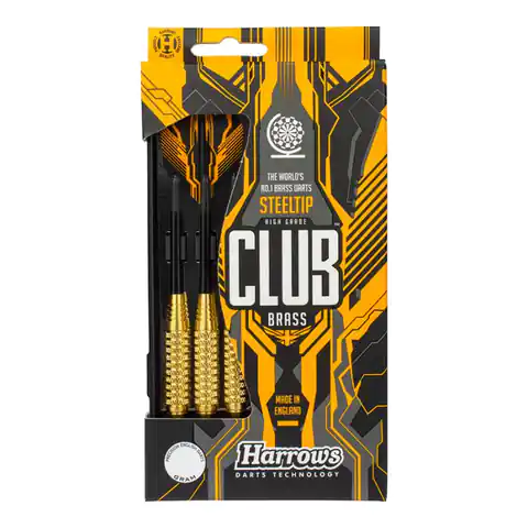 ⁨Rzutki Harrows Club Brass Steeltip (kolor Czarny. Złoty)⁩ w sklepie Wasserman.eu