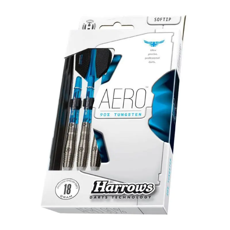 ⁨Rzutki Harrows Aero 90% Softip (kolor Niebieski. Szary/Srebrny)⁩ w sklepie Wasserman.eu