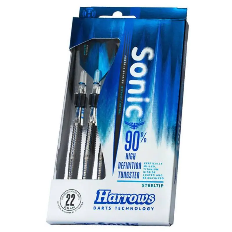 ⁨Rzutki Harrows Sonic 90% Steeltip (kolor Niebieski. Szary/Srebrny)⁩ w sklepie Wasserman.eu