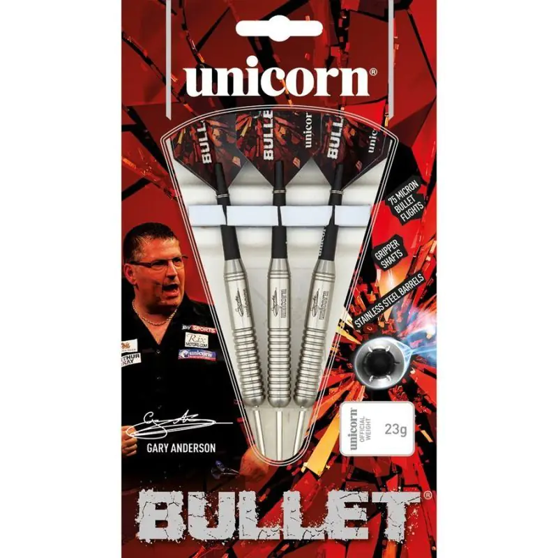 ⁨Rzutki steel tip Unicorn Bullet Stainless Steel - Gary Anderson (kolor Czarny. Czerwony)⁩ w sklepie Wasserman.eu