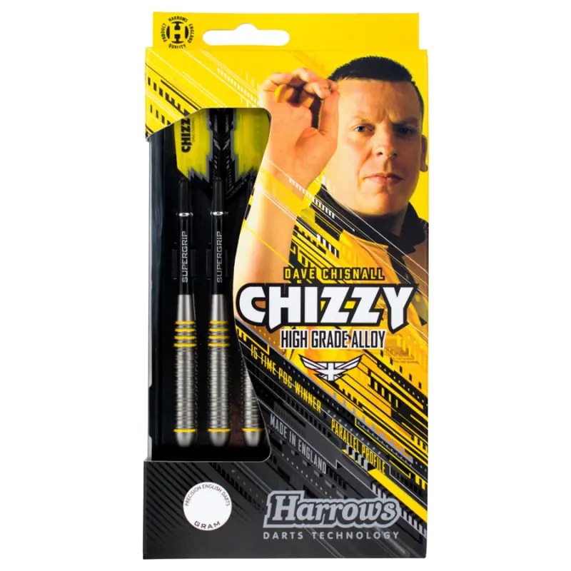 ⁨Rzutki Harrows Chizzy Brass Steeltip (kolor Czarny. Żółty)⁩ w sklepie Wasserman.eu