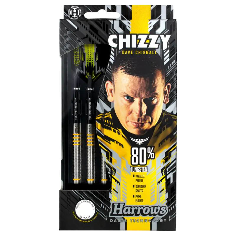 ⁨Rzutki Harrows Chizzy 80% Steeltip (kolor Czarny. Żółty)⁩ w sklepie Wasserman.eu