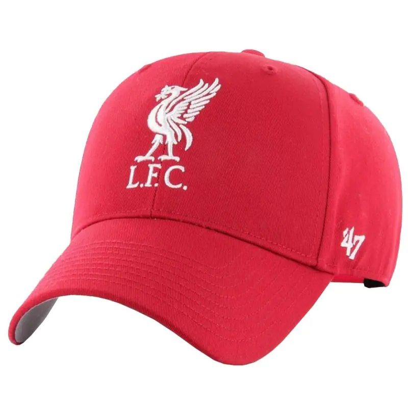 ⁨Czapka 47 Brand Liverpool FC Raised Basic Cap M EPL-RAC04CTP- (kolor Czerwony, rozmiar One size)⁩ w sklepie Wasserman.eu