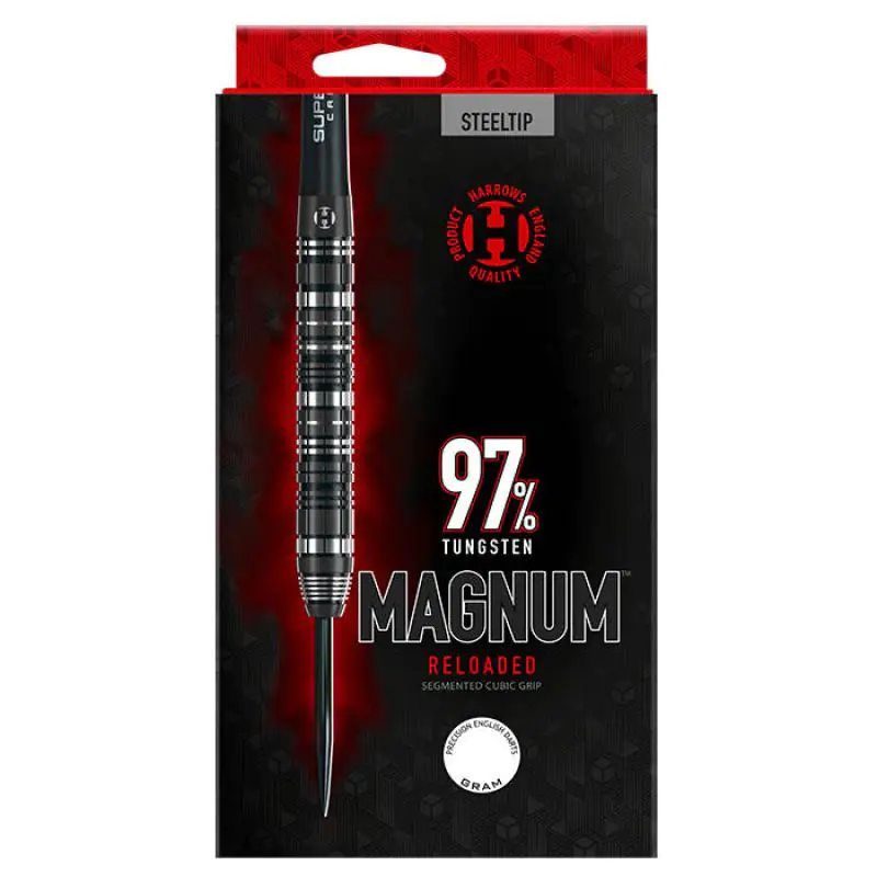 ⁨Rzutki Harrows Magnum Reloaded 97% Steeltip (kolor Czarny. Czerwony)⁩ w sklepie Wasserman.eu