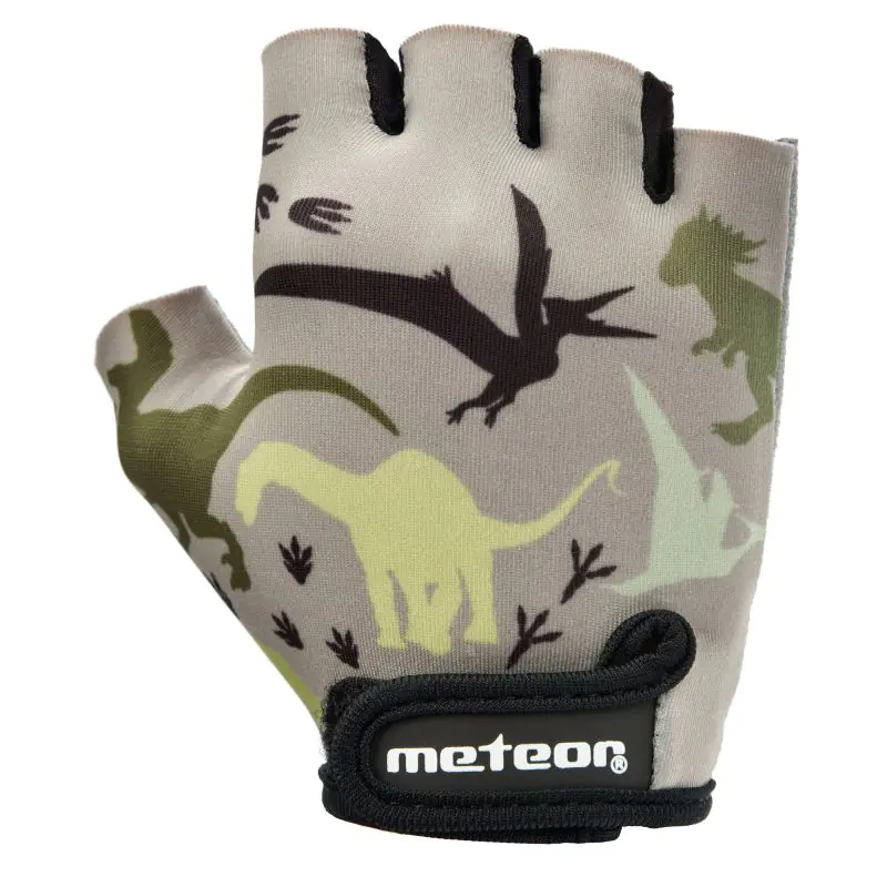 ⁨Rękawiczki rowerowe Meteor Dinosaurs Jr (kolor Brązowy)⁩ w sklepie Wasserman.eu