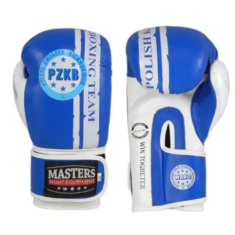 ⁨Rękawice bokserskie Masters Rbt-PZKB (kolor niebieski)⁩ w sklepie Wasserman.eu
