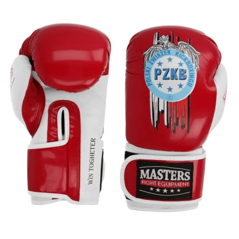 ⁨Rękawice bokserskie Masters Rpu-PZKB 011001 (kolor czerwony)⁩ w sklepie Wasserman.eu