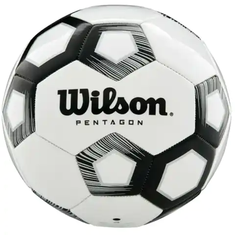 ⁨Piłka Wilson Pentagon Soccer Ball WTE8527XB (kolor Biały, rozmiar 3)⁩ w sklepie Wasserman.eu