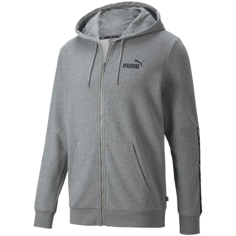 ⁨Bluza Puma ESS+ Tape Full-Zip Hoodie TR M 848768 (kolor Szary/Srebrny, rozmiar M)⁩ w sklepie Wasserman.eu