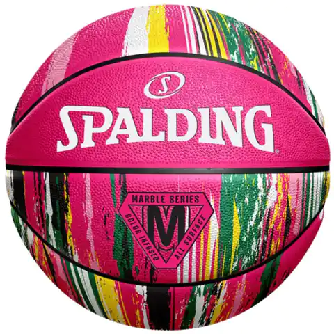 ⁨Piłka do koszykówki Spalding Marble Ball 84402Z (kolor Różowy, rozmiar 7)⁩ w sklepie Wasserman.eu