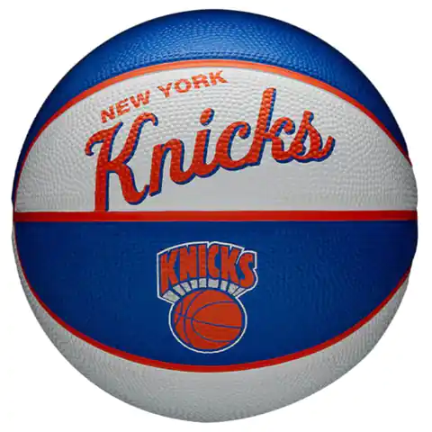 ⁨Piłka Wilson Team Retro New York Knicks Mini Ball WTB3200XBNYK (kolor Niebieski, rozmiar 3)⁩ w sklepie Wasserman.eu