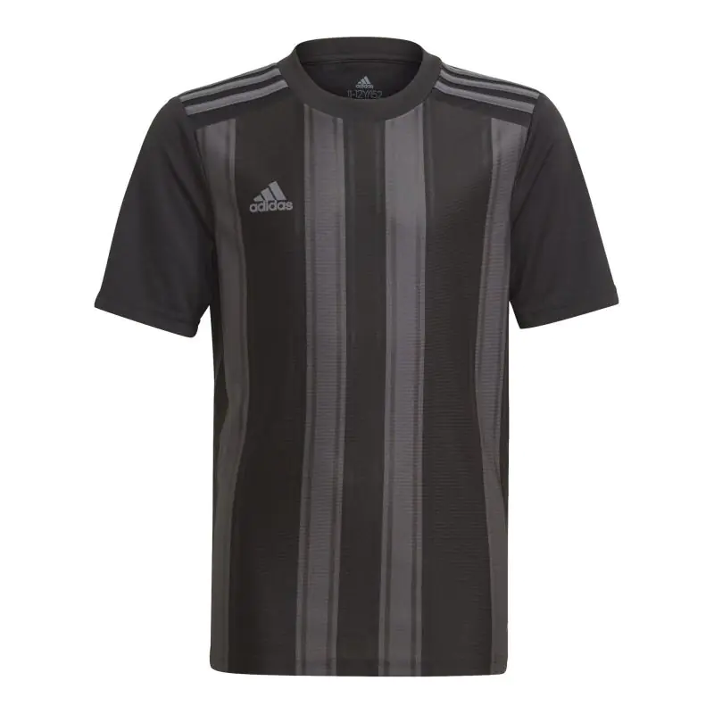 ⁨Koszulka adidas Striped 21 Jr (kolor Czarny. Szary/Srebrny, rozmiar 152)⁩ w sklepie Wasserman.eu