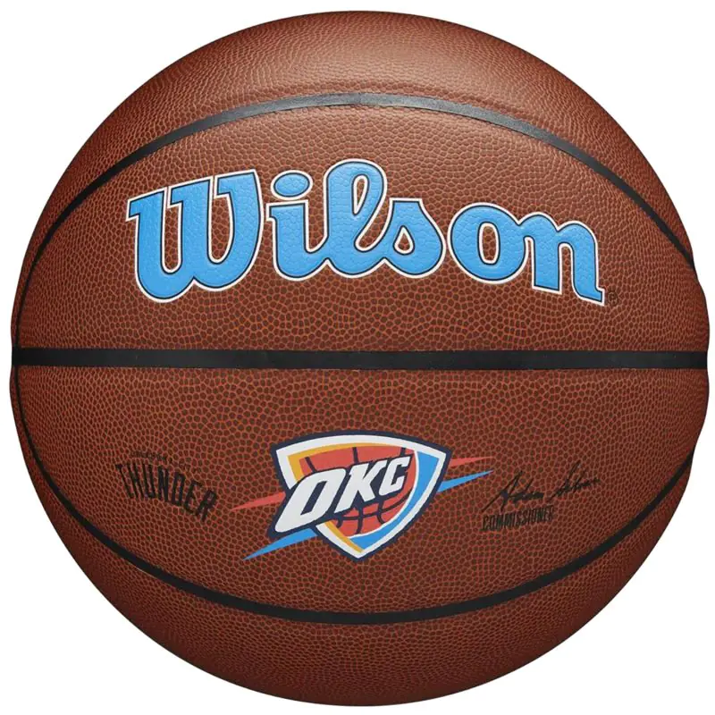 ⁨Piłka Wilson Team Alliance Oklahoma City Thunder Ball (kolor Brązowy, rozmiar 7)⁩ w sklepie Wasserman.eu