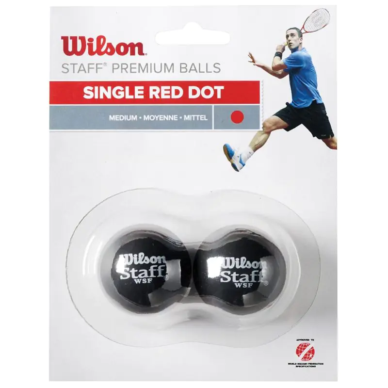 ⁨Piłki do squasha Wilson Staff Squash Red Dot Ball (kolor Czarny, rozmiar One size)⁩ w sklepie Wasserman.eu