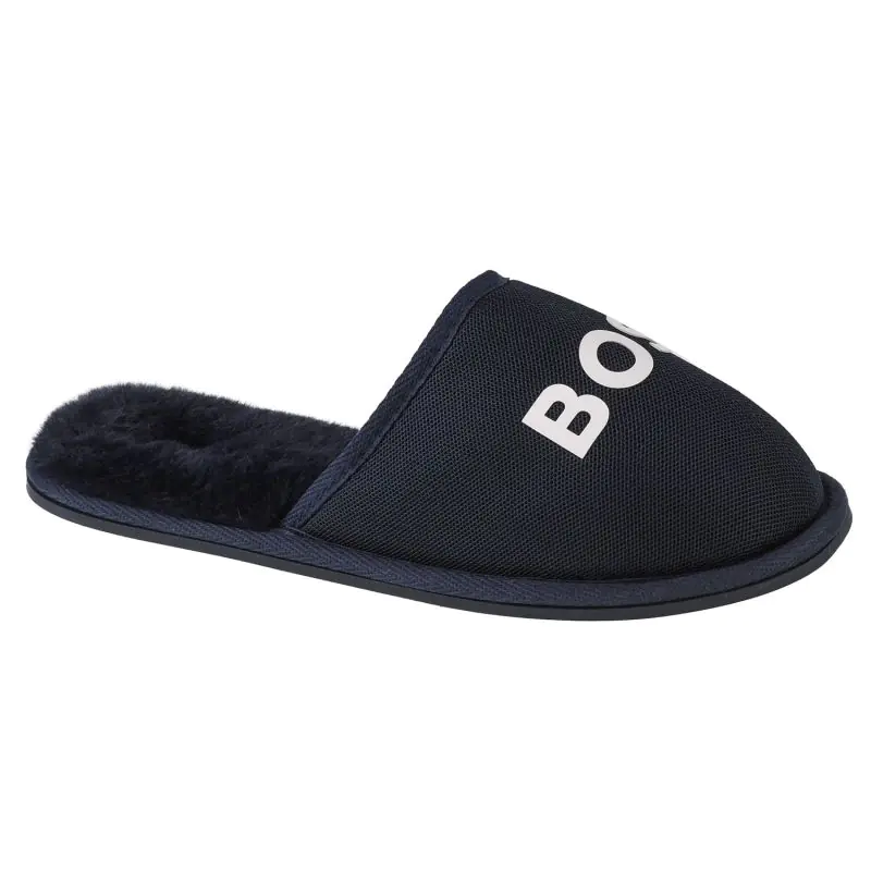 ⁨Kapcie Boss Logo Slippers Jr J29312 (kolor Granatowy, rozmiar 38)⁩ w sklepie Wasserman.eu