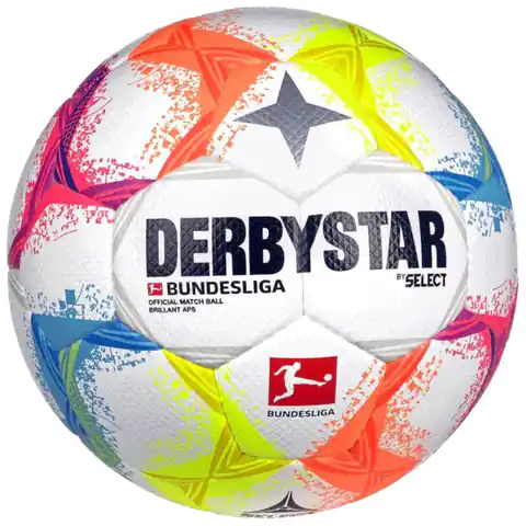 ⁨Piłka nożna Derbystar Bundesliga Brillant APS v22 Ball (kolor Wielokolorowy, rozmiar 5)⁩ w sklepie Wasserman.eu