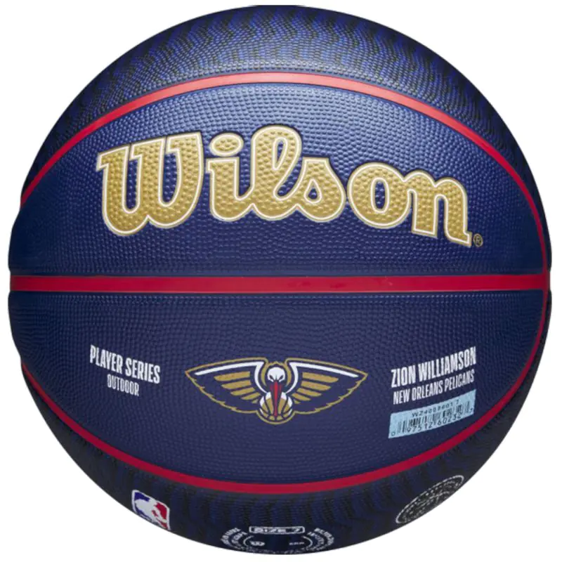 ⁨Piłka do koszykówki Wilson NBA Player Icon Zion Williamson Outdoor Ball (kolor Granatowy, rozmiar 7)⁩ w sklepie Wasserman.eu