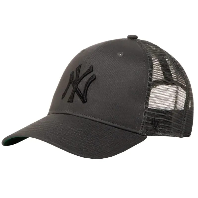 ⁨Czapka z daszkiem 47 Brand MLB New York Yankees Branson Cap (kolor Szary/Srebrny, rozmiar One size)⁩ w sklepie Wasserman.eu