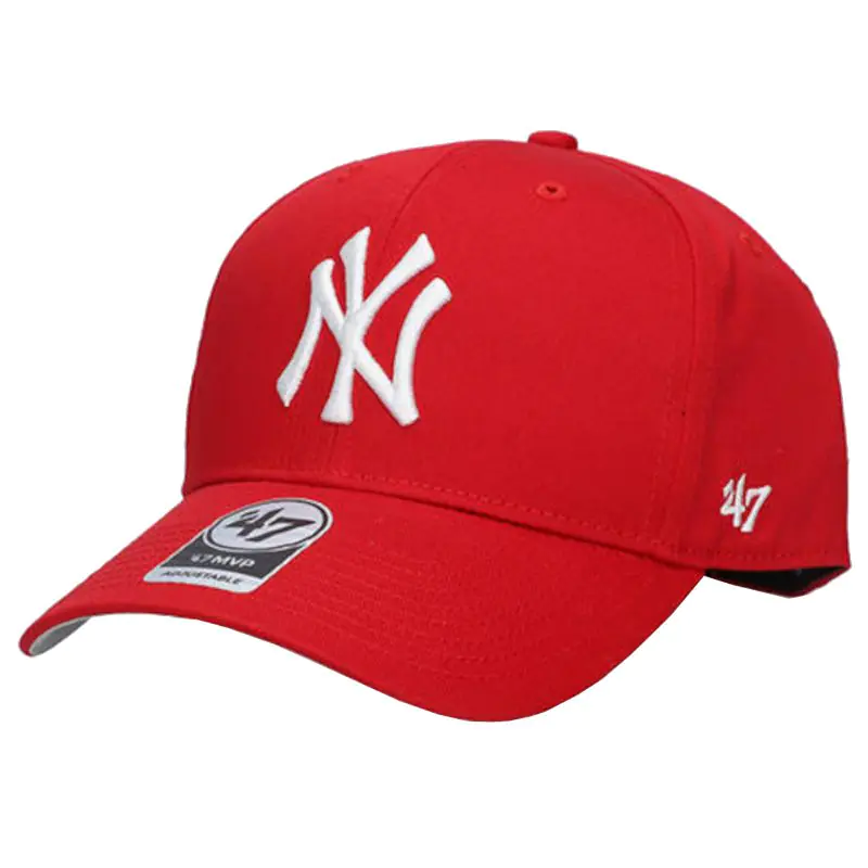 ⁨Czapka z daszkiem 47 Brand MLB New York Yankees Kids Cap (kolor Czerwony, rozmiar One size)⁩ w sklepie Wasserman.eu