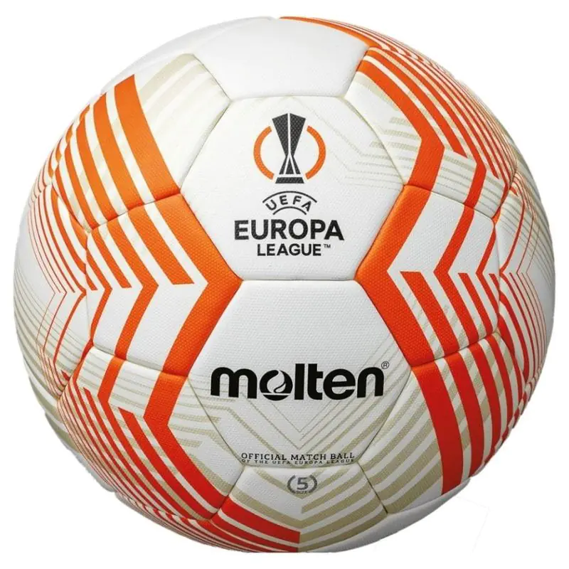 ⁨Piłka nożna Molten UEFA Europa League 2022/23 (kolor Biały. Pomarańczowy)⁩ w sklepie Wasserman.eu