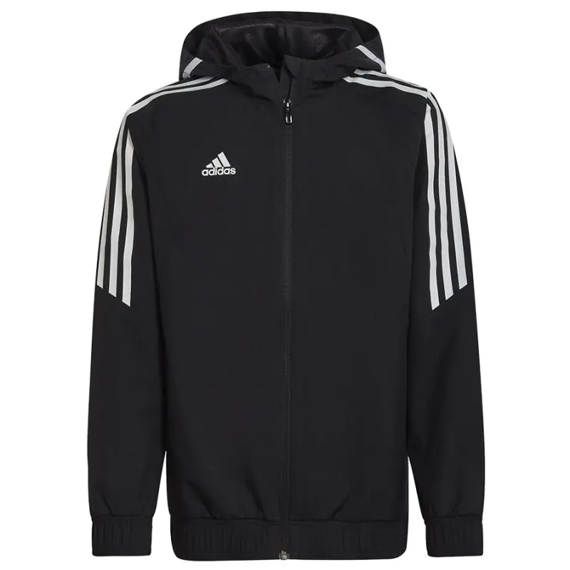 ⁨Kurtka adidas Condivo 22 All Weather Jacket Jr (kolor Czarny, rozmiar 116 cm)⁩ w sklepie Wasserman.eu