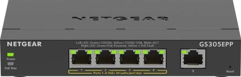 Netgear GS305EPP switch unmamaged 5GE (4xPoE+) at Wasserman.eu