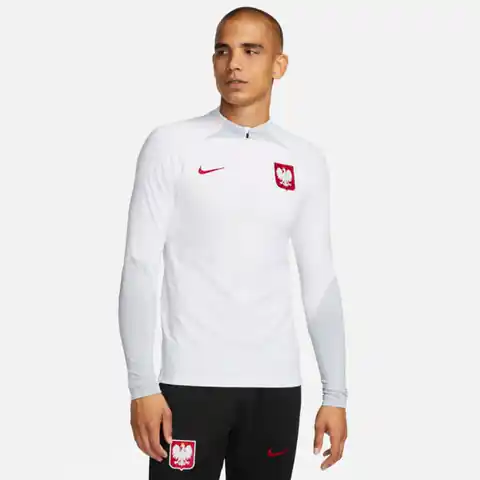 ⁨Koszulka Nike Polska Drill Top M DH6459 (kolor Biały, rozmiar XXL)⁩ w sklepie Wasserman.eu