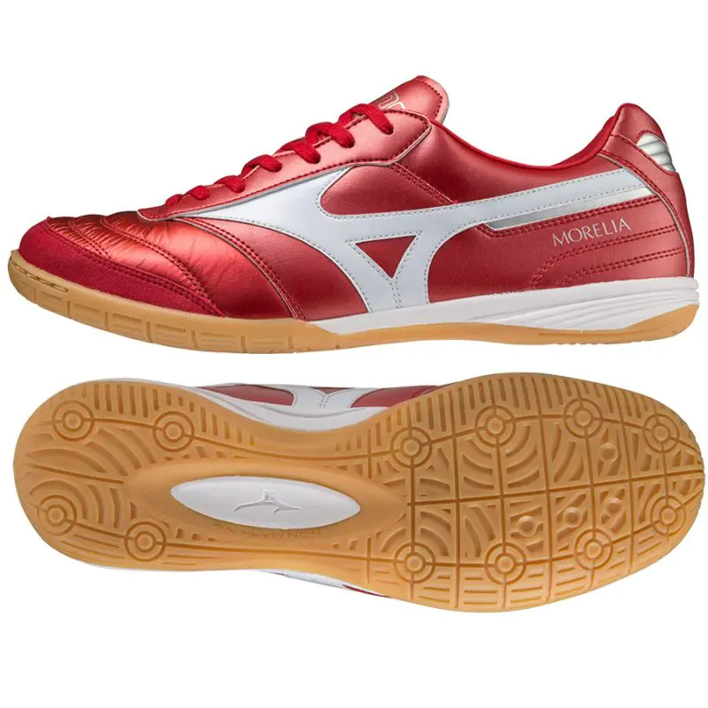 ⁨Buty piłkarskie Mizuno Morelia Sala Elite IN M (kolor Czerwony, rozmiar 45)⁩ w sklepie Wasserman.eu