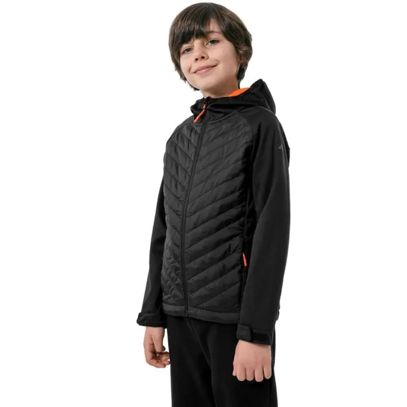 ⁨Kurtka softshell 4F Jr HJZ22 JSFM002 (kolor Czarny, rozmiar 128cm)⁩ w sklepie Wasserman.eu