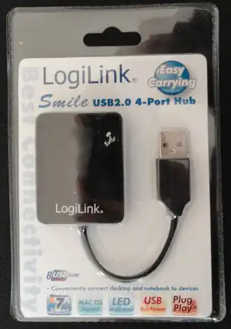 ⁨HUB USB 2.0 4-Ports 'Smile' - black UA0139⁩ at Wasserman.eu