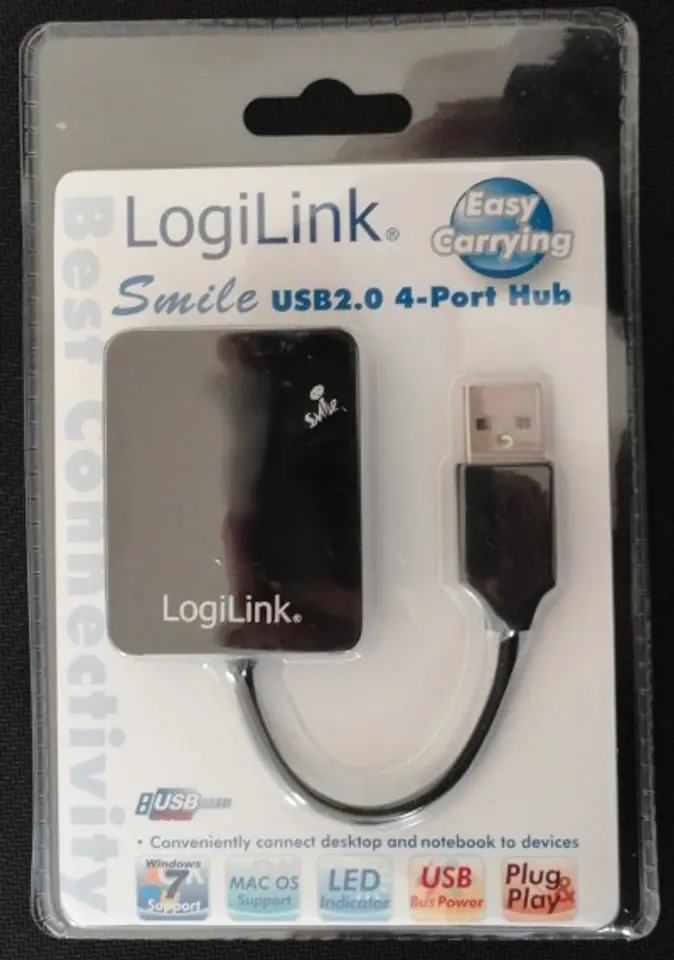 HUB USB 2.0 4-Ports 'Smile' - black UA0139 at Wasserman.eu