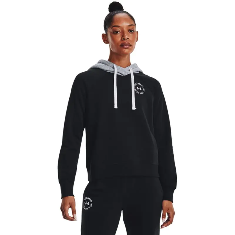 ⁨Women's Under Armour Rival Fleece CB Hoodie black 1373031 001⁩ at Wasserman.eu