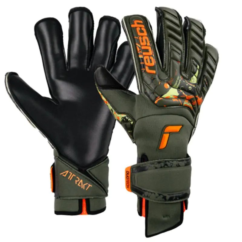 ⁨Rękawice bramkarskie Reusch Attrakt Duo Evolution Adaptive Flex M (kolor Zielony, rozmiar 8.5)⁩ w sklepie Wasserman.eu