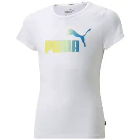 ⁨Koszulka Puma ESS+ Bleach Logo Tee G Jr 846954 (kolor Biały, rozmiar 116cm)⁩ w sklepie Wasserman.eu