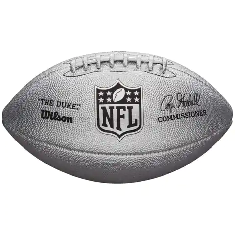 ⁨Piłka Wilson NFL Duke Metallic Edition Ball (kolor Szary/Srebrny, rozmiar 9)⁩ w sklepie Wasserman.eu