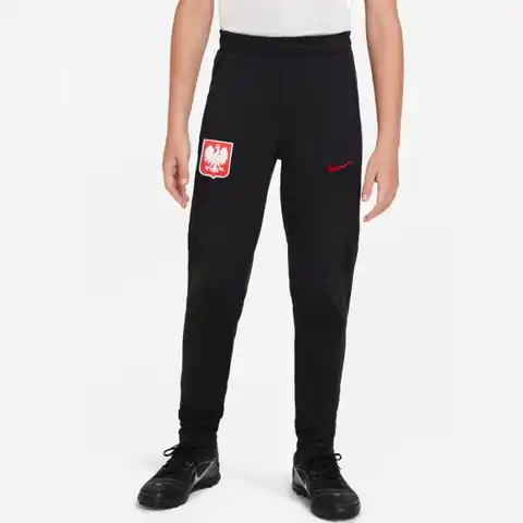 ⁨Spodnie Nike Polska Strike Jr DM9600 (kolor Czarny, rozmiar L (147-158cm))⁩ w sklepie Wasserman.eu