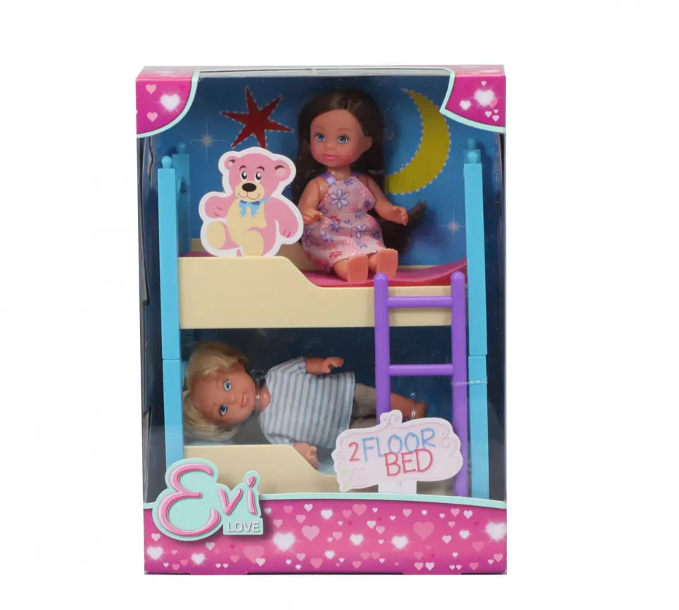 Doll Evi with a 2 floor bed at Wasserman.eu