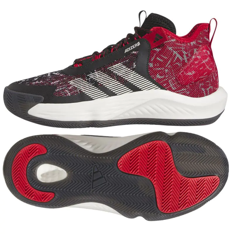 ⁨Buty do koszykówki adidas Adizero Select (kolor Czarny. Czerwony, rozmiar 43 1/3)⁩ w sklepie Wasserman.eu