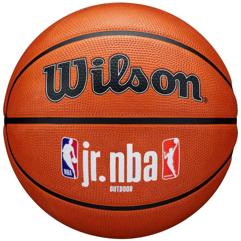 ⁨Piłka do koszykówki Wilson Jr NBA Logo Auth Outdoor (kolor Pomarańczowy, rozmiar 6)⁩ w sklepie Wasserman.eu