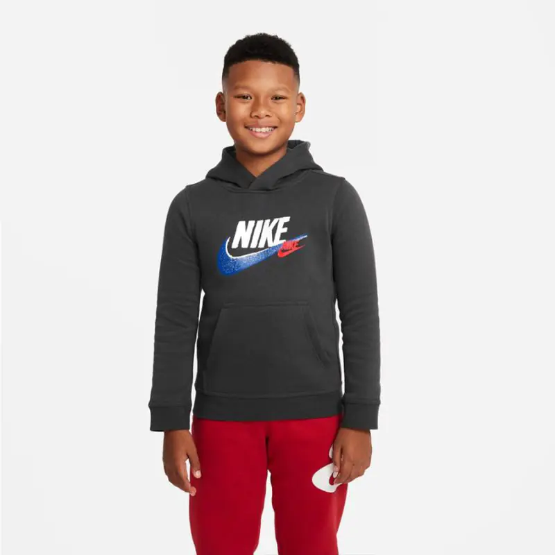 ⁨Bluza Nike Sportswear SI Fleece PO Hoody Jr FD1197 (kolor Grafitowy, rozmiar S (128-137))⁩ w sklepie Wasserman.eu