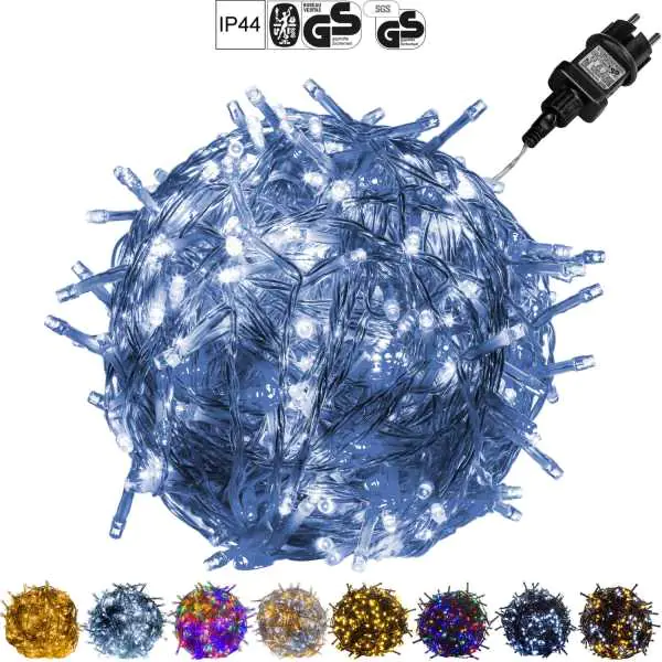 ⁨Lampki świąteczne 200 LED 20 m zimne białe IP44⁩ w sklepie Wasserman.eu