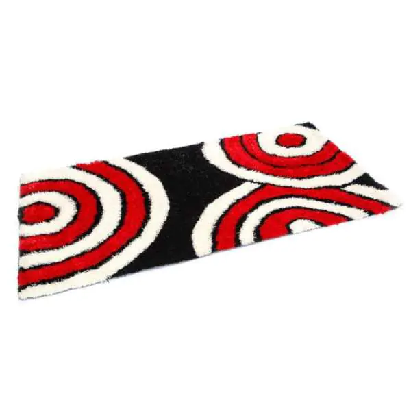 ⁨Shaggy rug patterned black-white-red 80 x 150 cm⁩ at Wasserman.eu