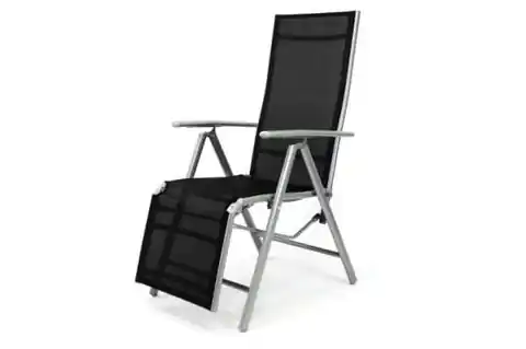 ⁨Garden lounger with textile, folding chair with adjustable backrest⁩ at Wasserman.eu