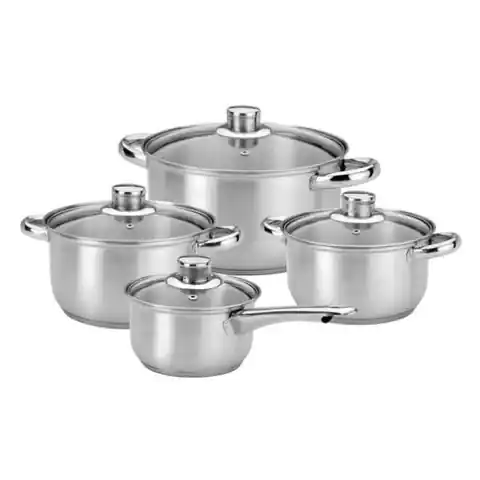 ⁨Set of stainless steel pots Bahama 8 pieces⁩ at Wasserman.eu