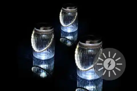 ⁨Lampion solarny 3 LED - zimny biały szklany⁩ w sklepie Wasserman.eu