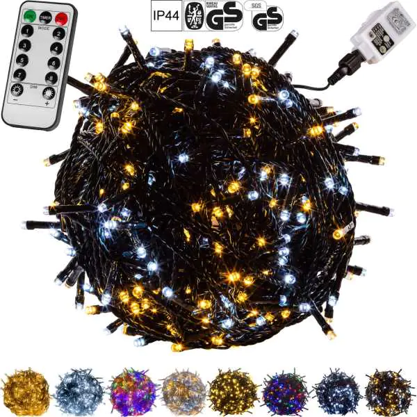 ⁨Christmas tree lights 50 LED warm/cold white IP44 Remote Control⁩ at Wasserman.eu