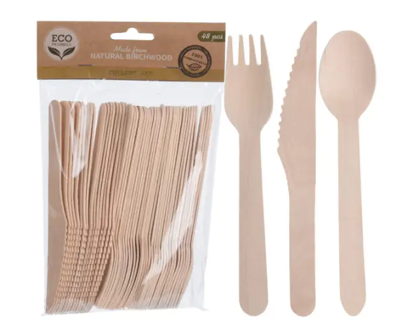 ⁨KPL.48 WOODEN PICNIC CUTLERY⁩ at Wasserman.eu