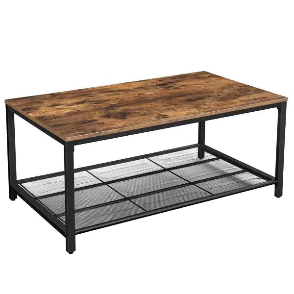⁨Coffee table living room table rustic brown 106x60x45 cm VASAGLE⁩ at Wasserman.eu