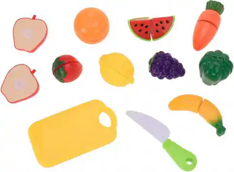 ⁨Zestaw do zabawy Owoce i warzywa do krojenia 19 akcesoriów⁩ w sklepie Wasserman.eu
