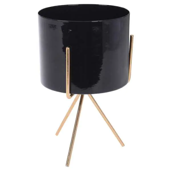 Pot black casing with stand 22 cm at Wasserman.eu